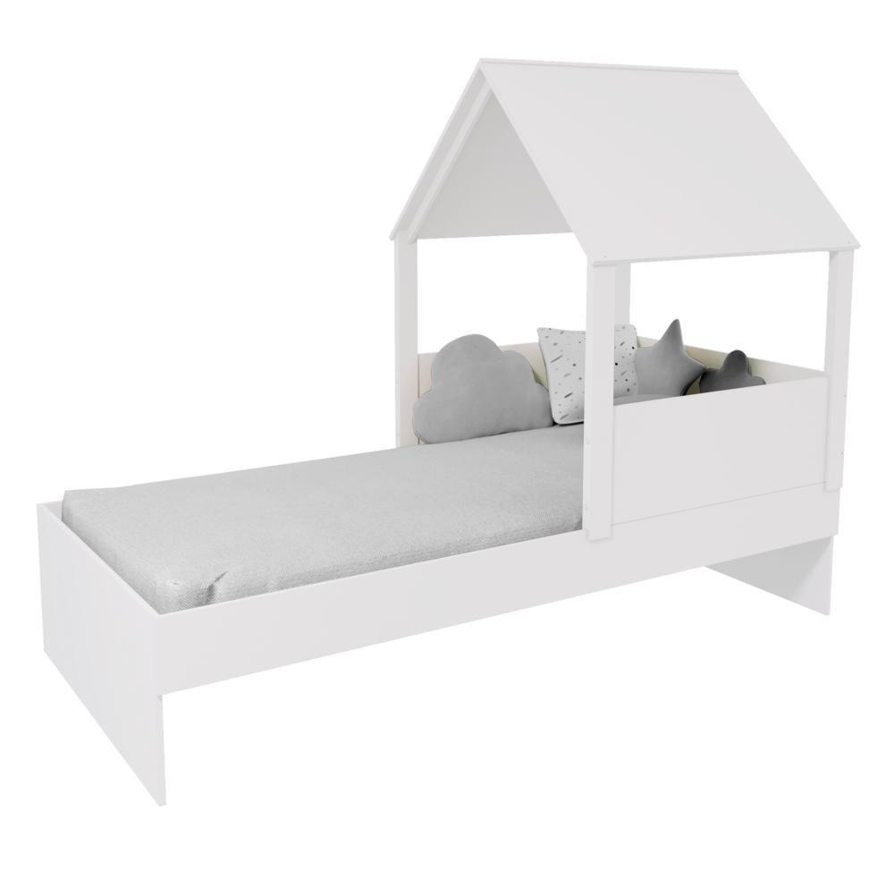 Cama Casinha Com Telhado Branco Megamobilia - 6