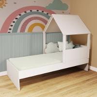 Cama Casinha Com Telhado Branco Megamobilia - 1