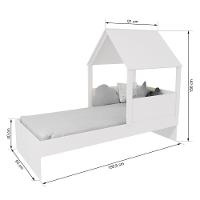 Cama Casinha Com Telhado Branco Megamobilia - 5