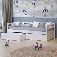 Cama Infantil Dreams Com 02 Gavetas Madeira Maciça Branco Megamobilia - 6
