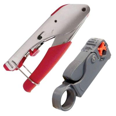 Kit Alicate Compressão Rg6 Rg59 + Alicate Decapador Cabos 