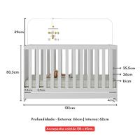 Berço 3 Em 1 Com Colchão Incluso Doce De Leite Multimóveis Mp4244 Branco - 2