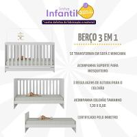 Berço 3 Em 1 Com Colchão Incluso Doce De Leite Multimóveis Mp4244 Branco - 6