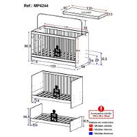 Berço 3 Em 1 Com Colchão Incluso Doce De Leite Multimóveis Mp4244 Branco - 8