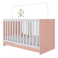 Berço 3 Em 1 Com Colchão Incluso Doce De Leite Multimóveis Mp4244 Rosa - 1