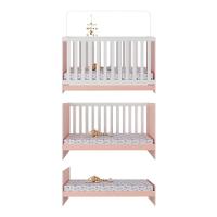 Berço 3 Em 1 Com Colchão Incluso Doce De Leite Multimóveis Mp4244 Rosa