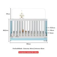 Berço 3 Em 1 Com Colchão Incluso Doce De Leite Multimóveis Mp4244 Azul - 3