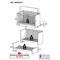 Berço 3 Em 1 Para Colchão 130 X 60cm Doce De Leite Multimóveis Mp0527r Rosa - 8