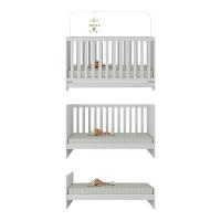 Berço 3 Em 1 Para Colchão 130 X 60cm Doce De Leite Multimóveis Mp0527r Branco