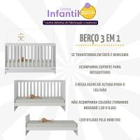 Berço 3 Em 1 Para Colchão 130 X 60cm Doce De Leite Multimóveis Mp0527r Branco - 6