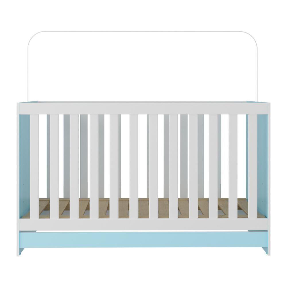 Berço 3 Em 1 Para Colchão 130 X 60cm Doce De Leite Multimóveis Mp0527r Azul - 3