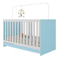 Berço 3 Em 1 Para Colchão 130 X 60cm Doce De Leite Multimóveis Mp0527r Azul - 1