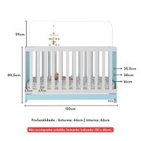 Berço 3 Em 1 Para Colchão 130 X 60cm Doce De Leite Multimóveis Mp0527r Azul - 2