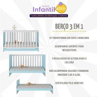 Berço 3 Em 1 Para Colchão 130 X 60cm Doce De Leite Multimóveis Mp0527r Azul - 6