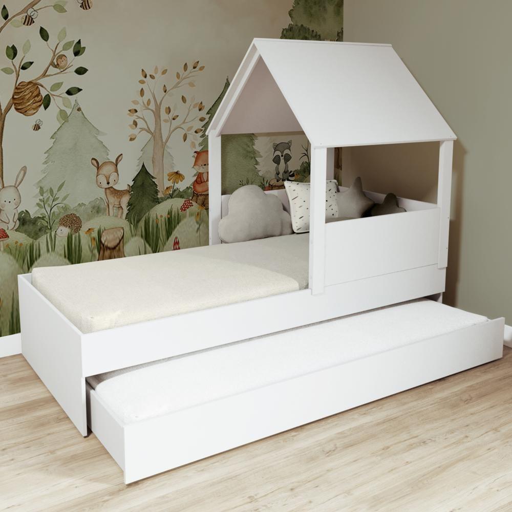 Bicama Casinha Com Telhado Mdf Branco Mobilistore - 1