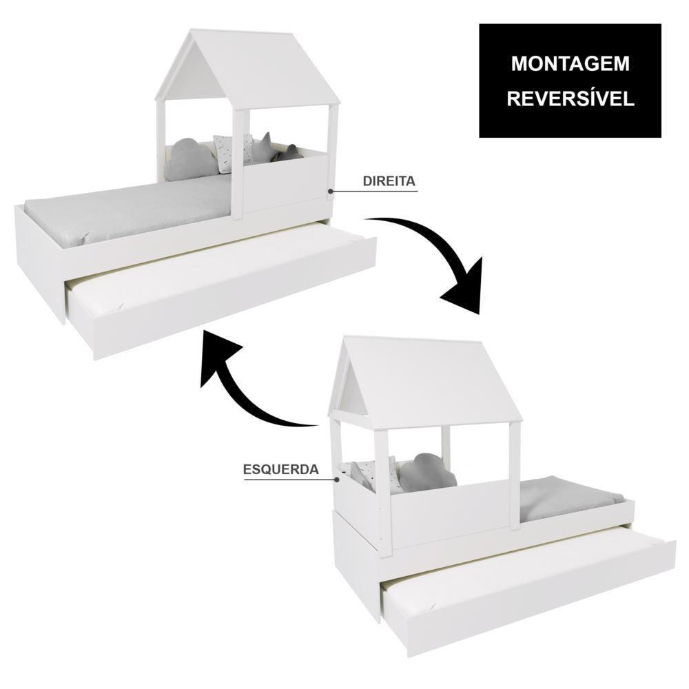 Bicama Casinha Com Telhado Mdf Branco Mobilistore - 3
