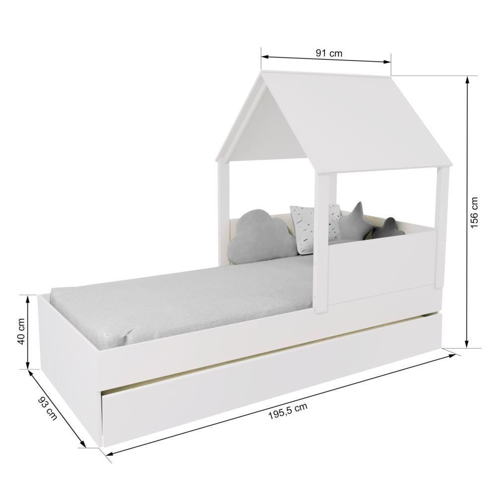 Bicama Casinha Com Telhado Mdf Branco Mobilistore - 6