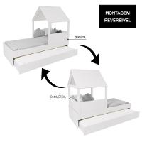 Bicama Casinha Com Telhado Mdf Branco Mobilistore - 3
