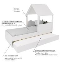 Bicama Casinha Com Telhado Mdf Branco Mobilistore - 5