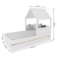 Bicama Casinha Com Telhado Mdf Branco Mobilistore - 6