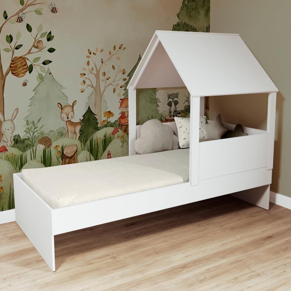 Cama Casinha Com Telhado Mdf Branco Mobilistore - 1