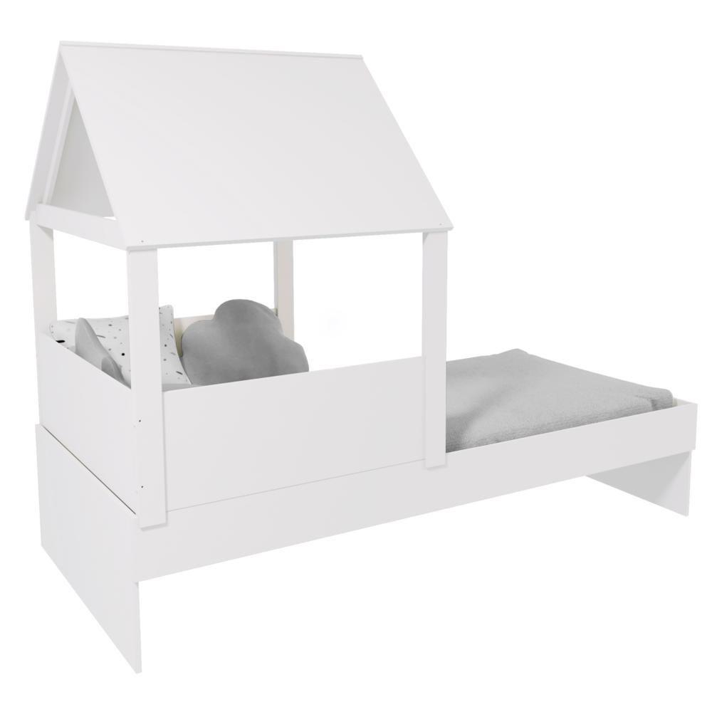 Cama Casinha Com Telhado Mdf Branco Mobilistore - 3