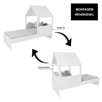 Cama Casinha Com Telhado Mdf Branco Mobilistore - 2