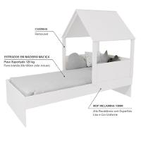 Cama Casinha Com Telhado Mdf Branco Mobilistore