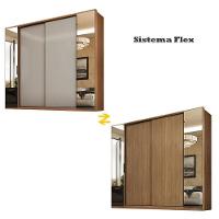 Cômoda átria E Guarda Roupa Casal Laredo Amêndola Touch Nude Prime Flex - Demartez - 2