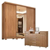 Cômoda London E Guarda Roupa Casal Dalila 32411pe Amendola Off White Flex Com Pés - Demóbile - 1