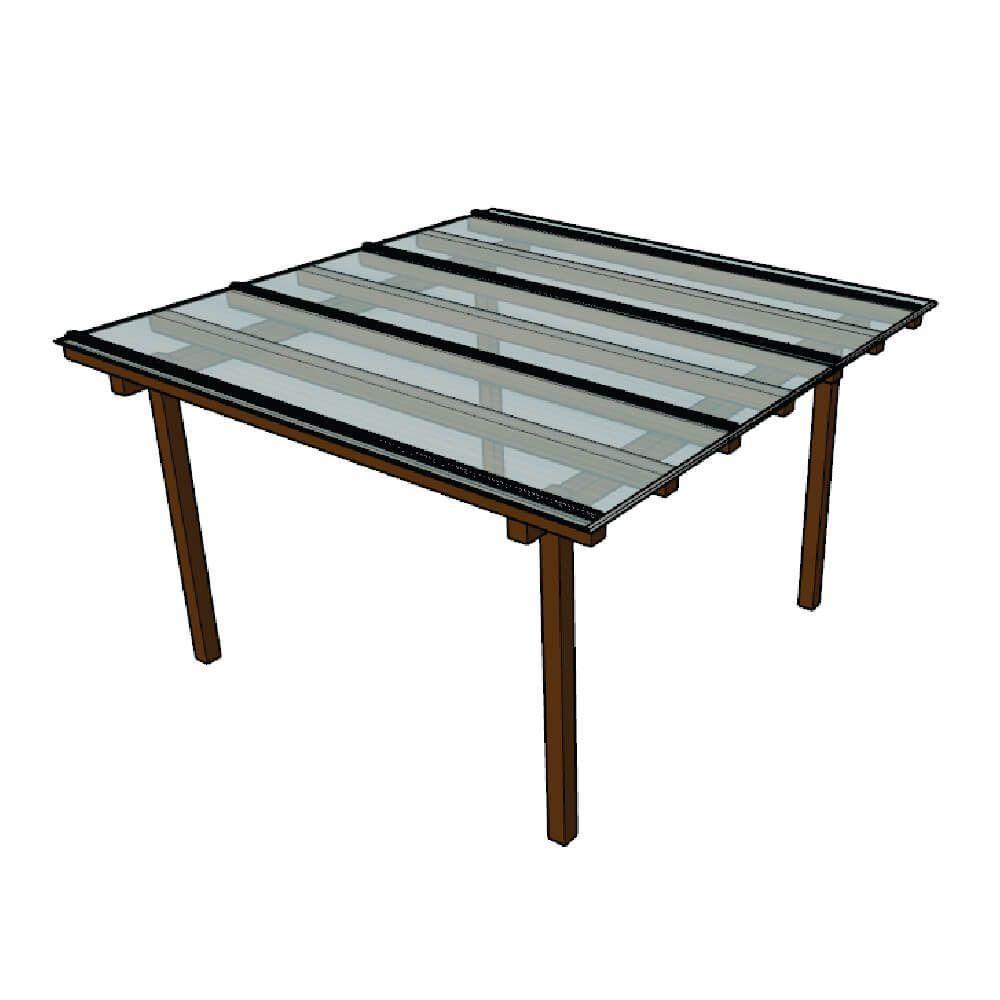 Kit Policarbonato Cristal 4mm 3,00m X 3,00m - Perfis Naturais - 1