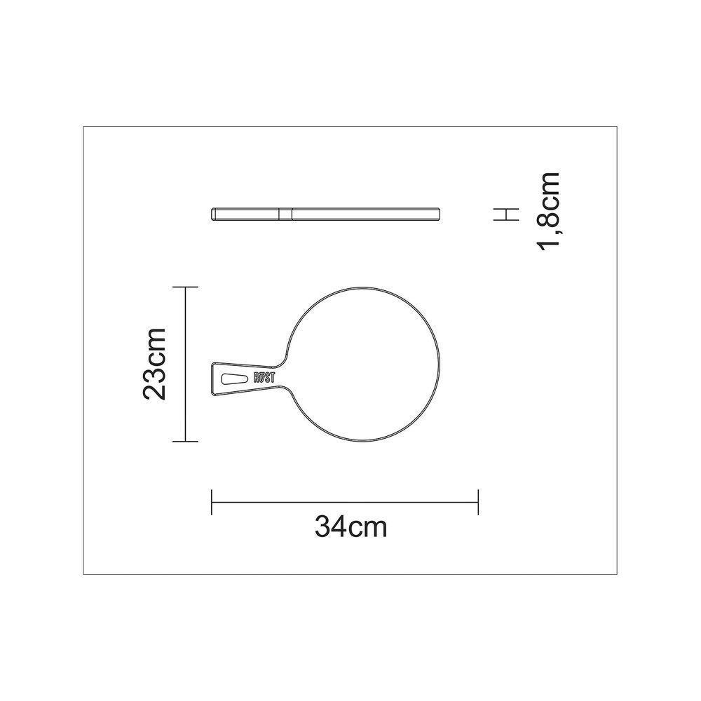 Fsc Tábua Tramontina Rost Redonda Em Madeira Jatobá Mesclada Com Cabo E Acabamento óleo 34x23 Cm - 2