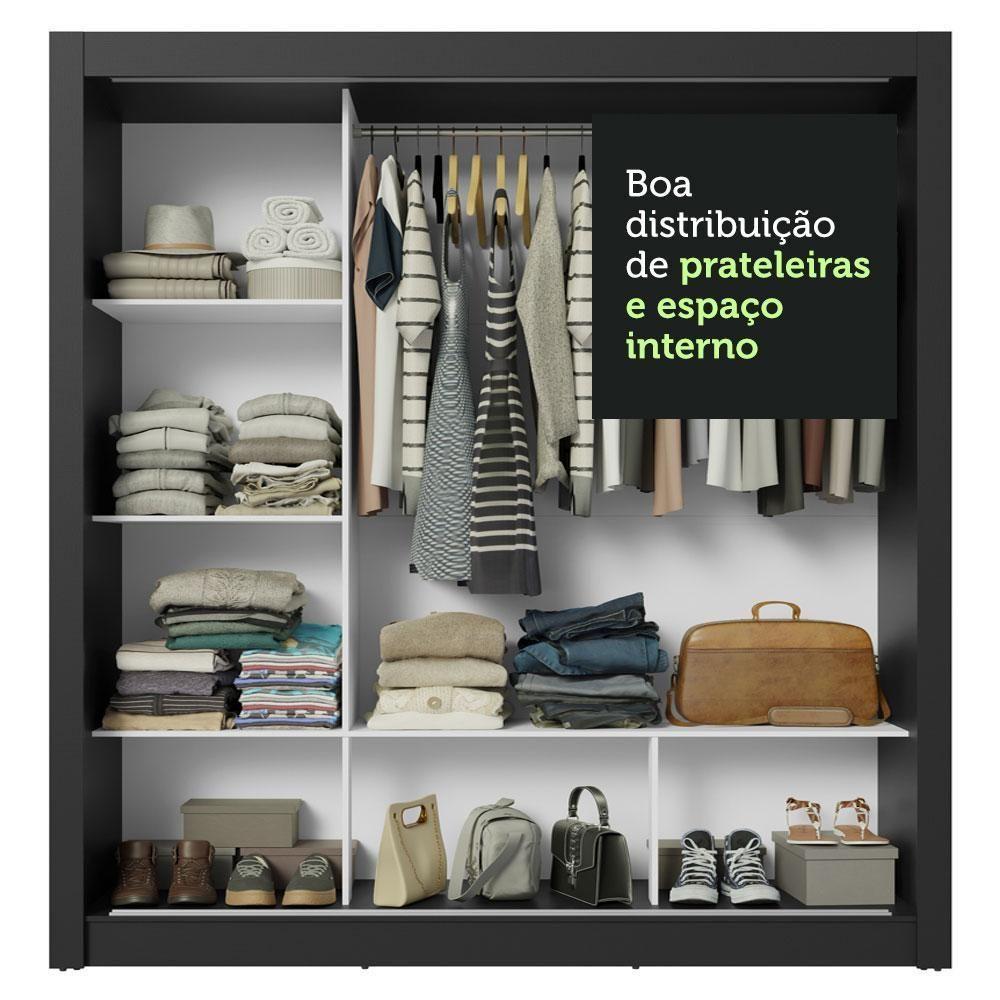 Guarda-roupa Casal 3 Portas De Correr Com Espelho Madesa - 3
