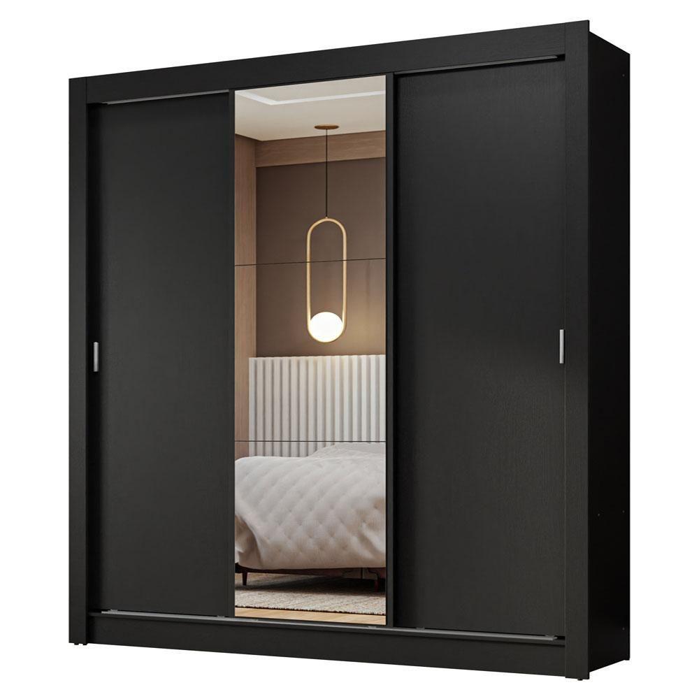 Guarda-roupa Casal 3 Portas De Correr Com Espelho Madesa - 9