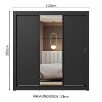 Guarda-roupa Casal 3 Portas De Correr Com Espelho Madesa - 8