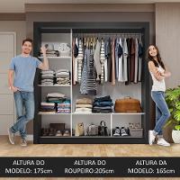 Guarda-roupa Casal 3 Portas De Correr Com Espelho Madesa - 10