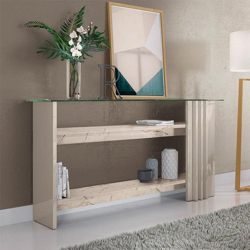 Rack Bancada Com Aparador Frizz Cross Calacata Off White - Madetec - 4