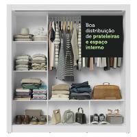 Guarda-roupa Casal 3 Portas Correr Espelho Branco Nobre - 3