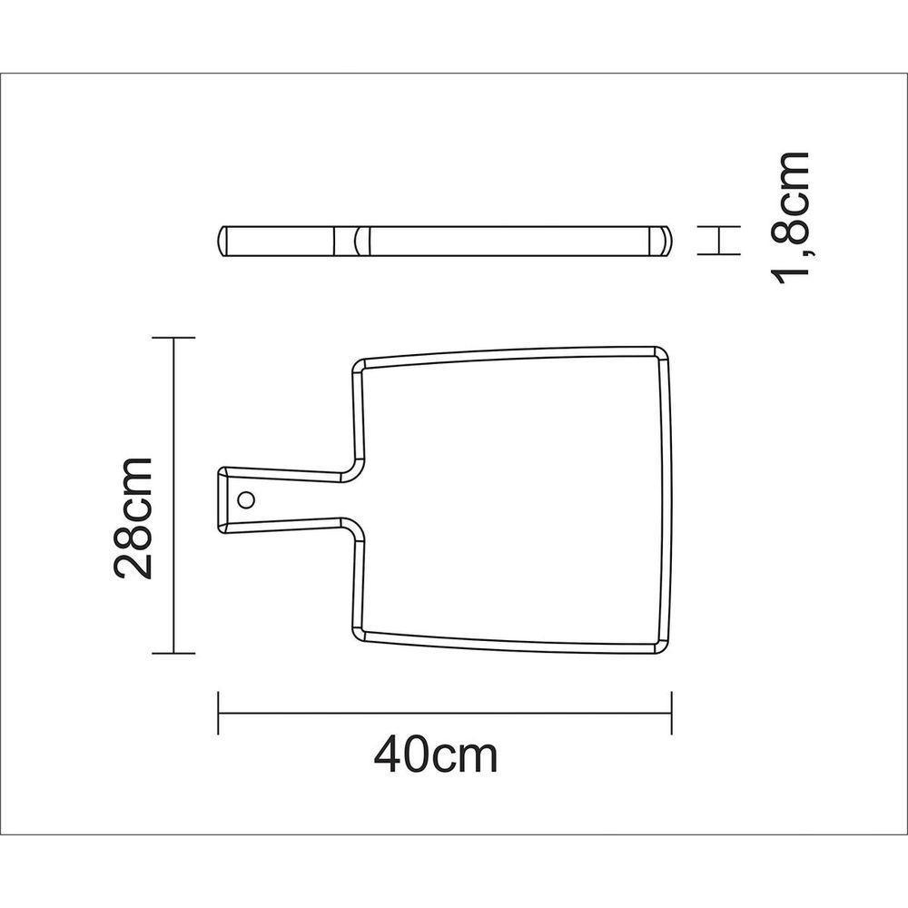 Fsc Tábua Retangular Tramontina Kitchen Em Madeira Teca Com Cabo 40x27 Cm - 6