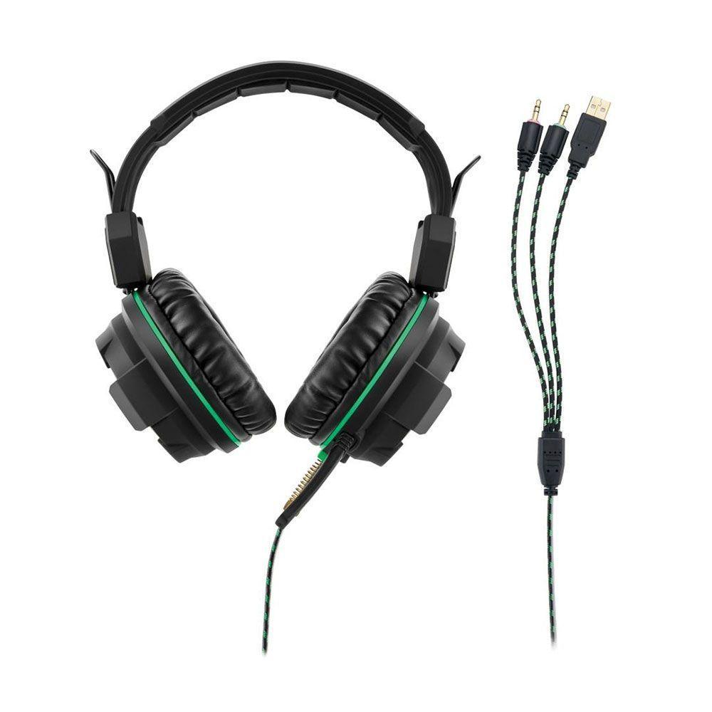 Headset Gamer , Usb E P2 Com Led Verde, Fone De Ouvido C- Microfone - 5