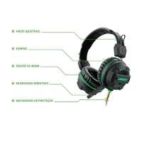 Headset Gamer , Usb E P2 Com Led Verde, Fone De Ouvido C- Microfone - 3
