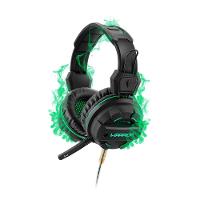 Headset Gamer , Usb E P2 Com Led Verde, Fone De Ouvido C- Microfone