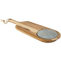 Tábua Para Queijos Tramontina Provence Em Teca Com Cabo E Pedra 48x19 Cm