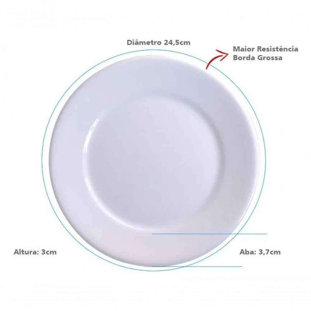 Jogo 4 Pratos De Jantar Porcelana 24,5 Cm Bar Hotel Germer - 9
