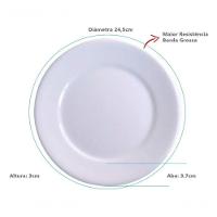 Jogo 4 Pratos De Jantar Porcelana 24,5 Cm Bar Hotel Germer - 9