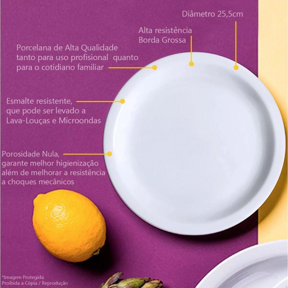 Conjunto 24 Pratos De Mesa Porcelana Raso Iguaçu - Germer - 5