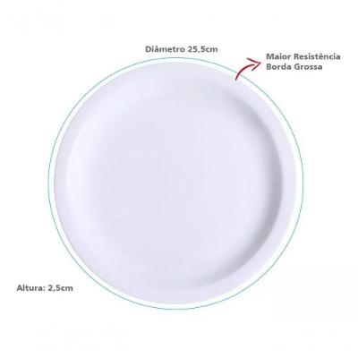 Kit 12 Pratos De Mesa Porcelana Iguaçu Almoço Jantar Germer