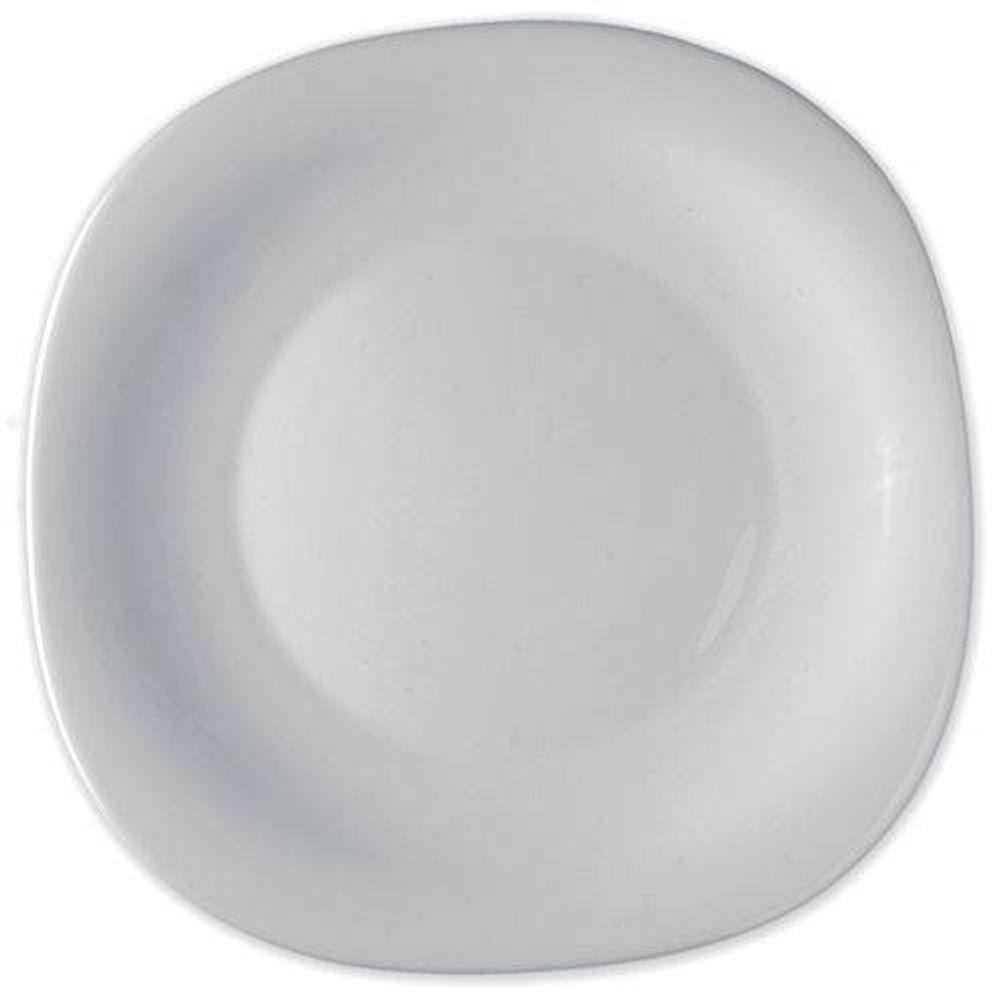 Jogo 4 Prato Sobremesa De Vidro Parma Bormioli Branco 20cm - 1