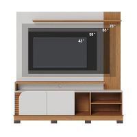 Estante Home Theater Ambiente Jurerê 1.8 Off White Matte Freijó - Colibri - 3