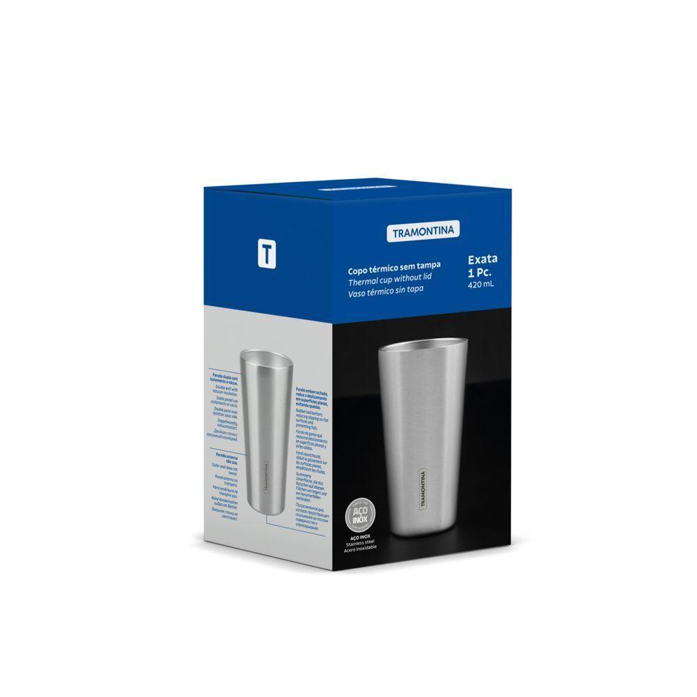 Copo Térmico Tramontina Exata Em Aço Inox Sem Tampa 420 Ml - 5